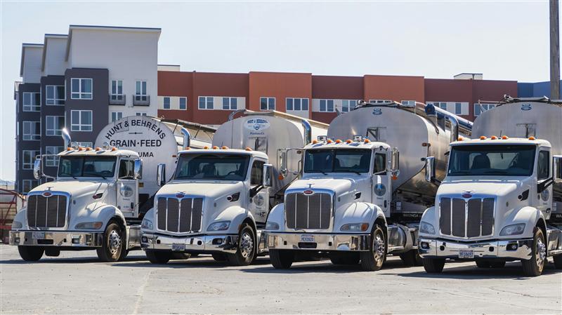 Logistics fleet truck on the highway